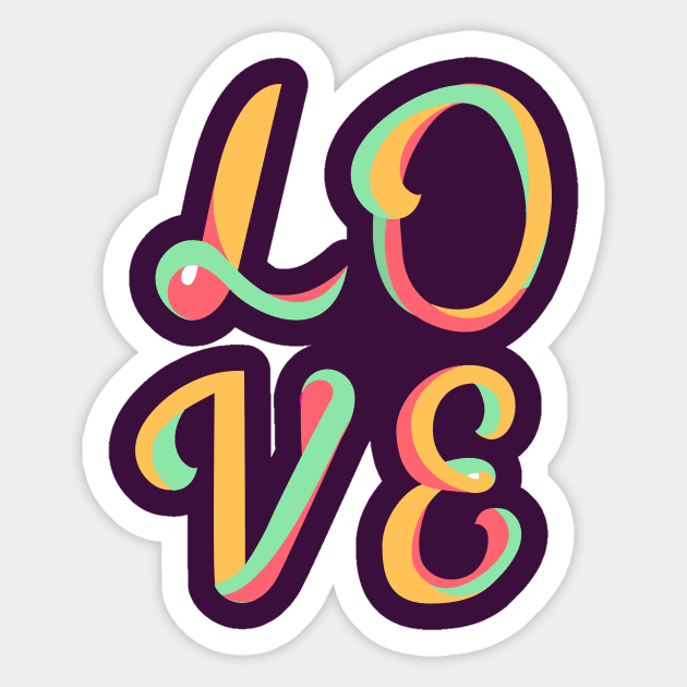 Love typographic lettering Sticker by carolsalazar